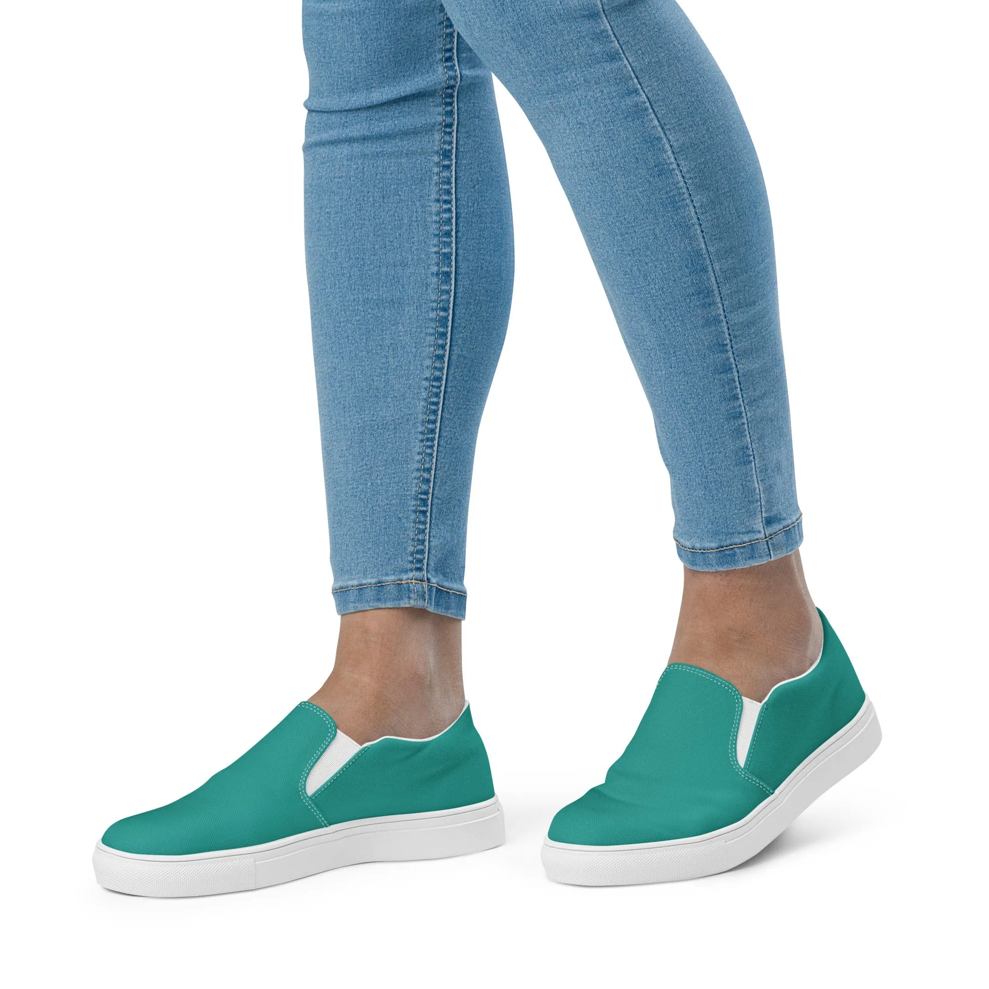 Aqua Blue Women’s slip-on canvas shoes