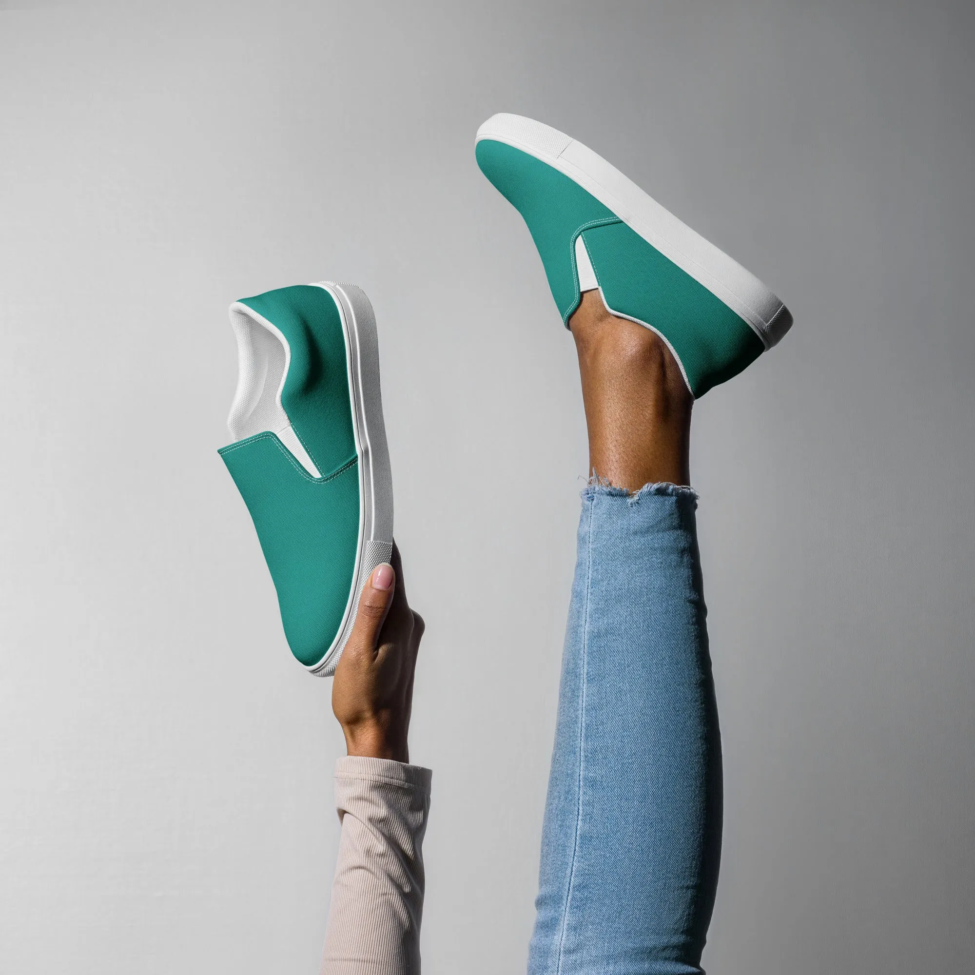 Aqua Blue Women’s slip-on canvas shoes