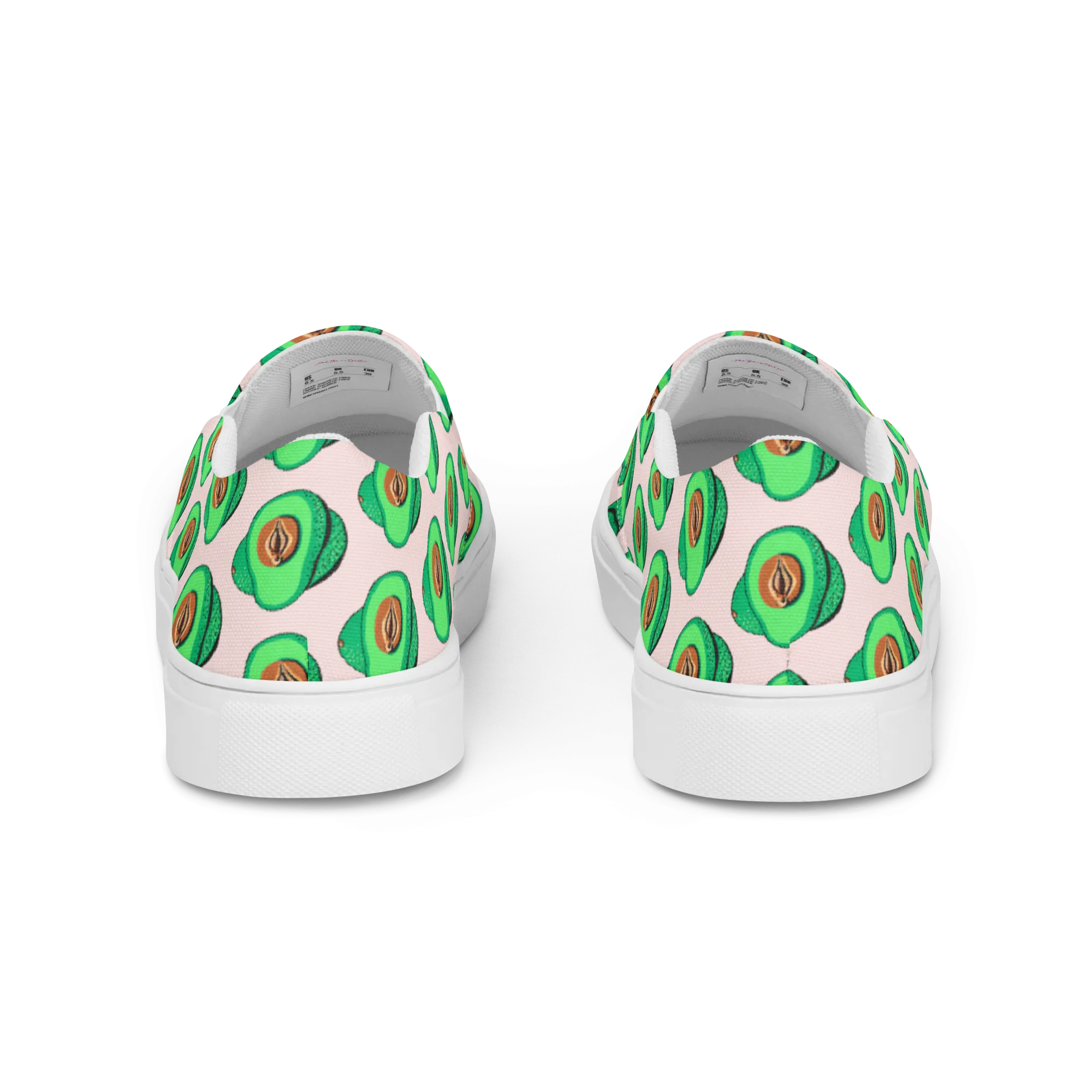 Avocado Vulva, Women’s slip-on canvas shoes (pink)