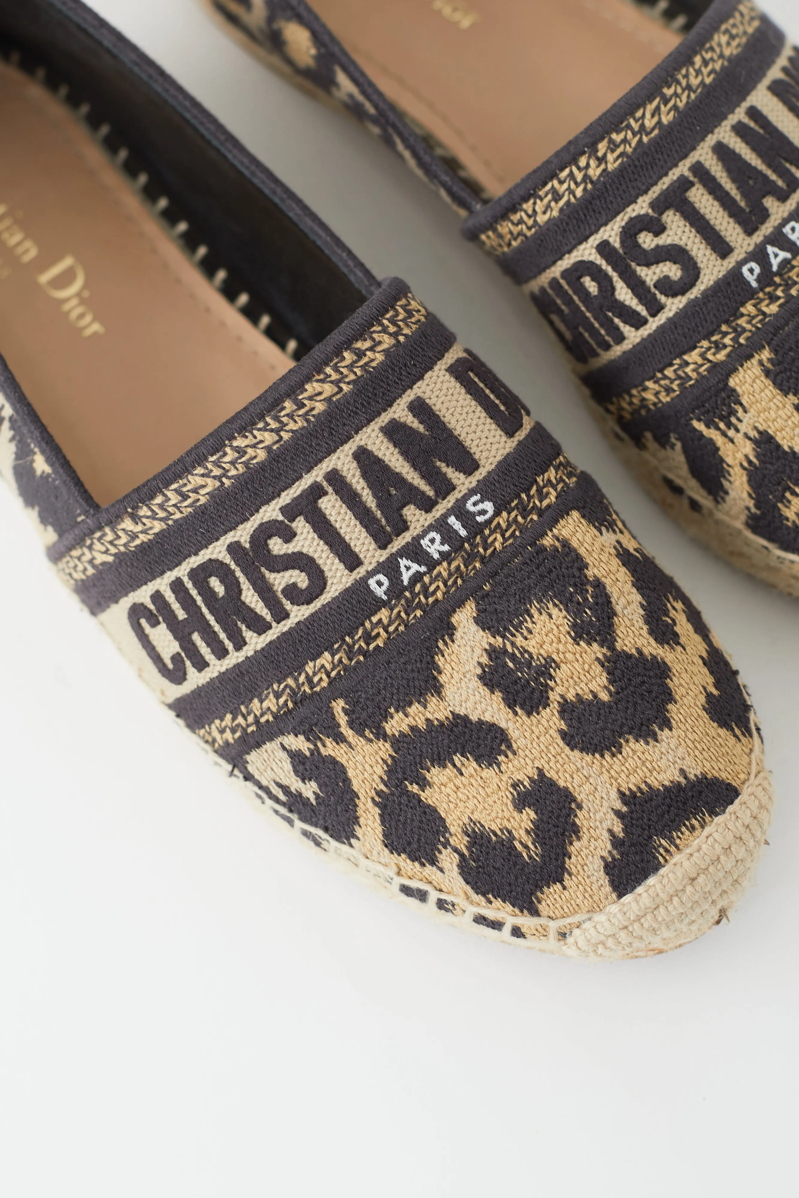 Black & Brown Granville Pattern Espadrille Flat