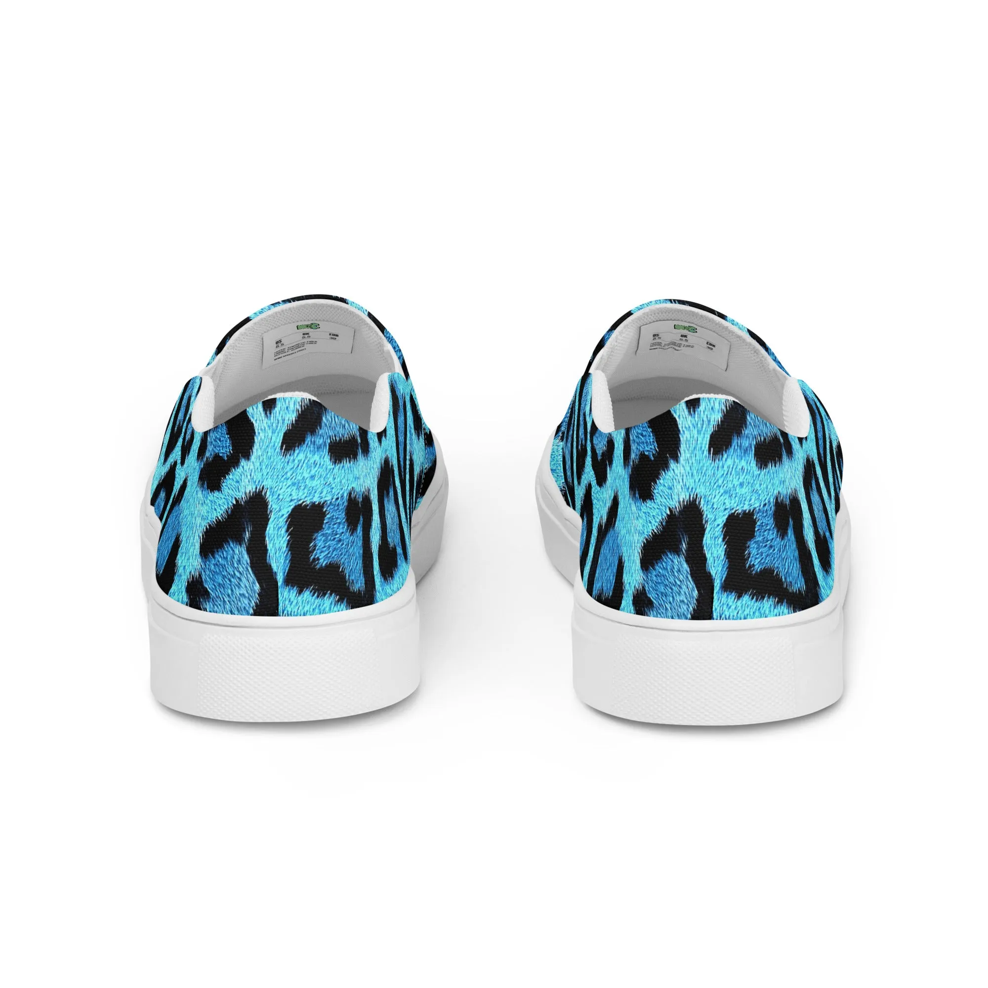 Blue Leopard Print Women’s slip-on canvas shoes