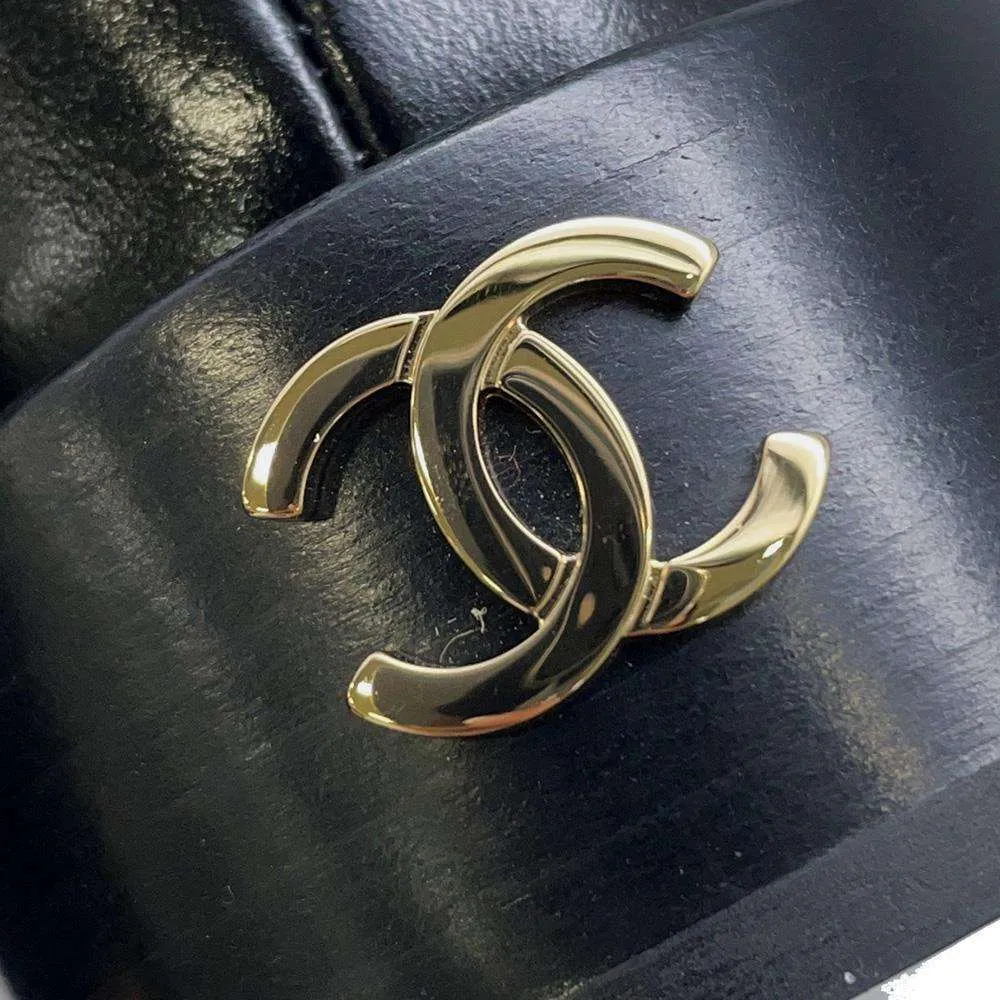 Chanel CC logo loafers Black G45988 Calf Leather Size 38C