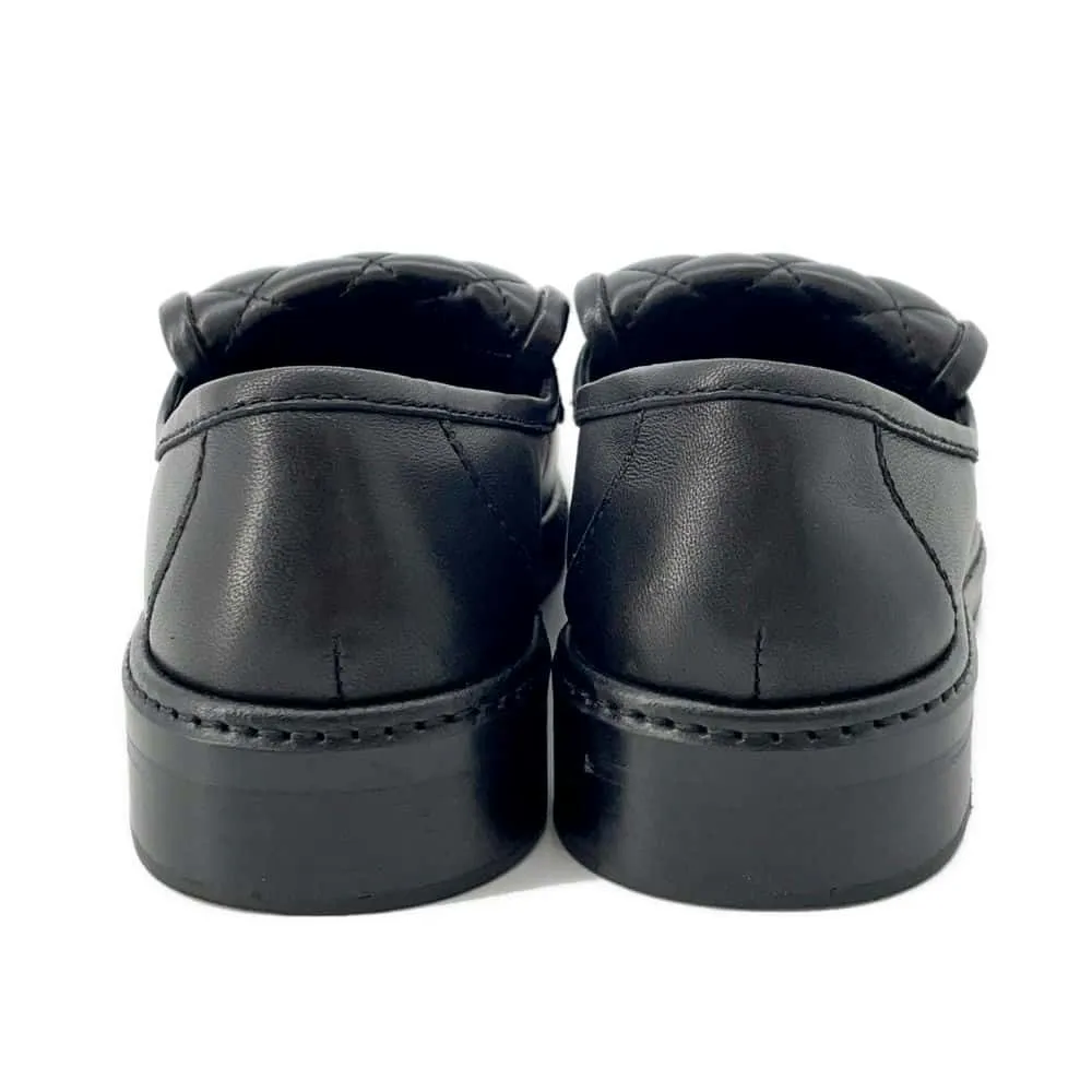 Chanel CC turnlock Matelasse loafers Black G36646 Lambskin Size 38C