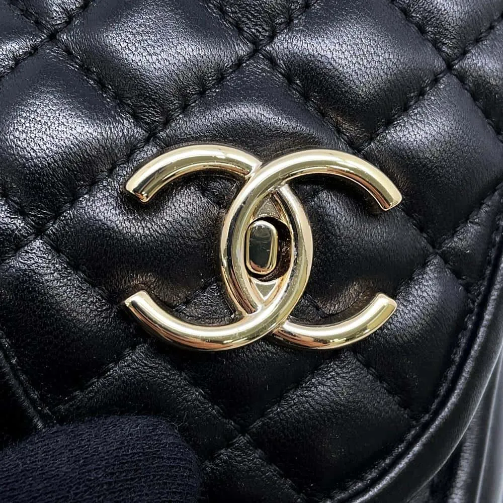 Chanel CC turnlock Matelasse loafers Black G36646 Lambskin Size 38C
