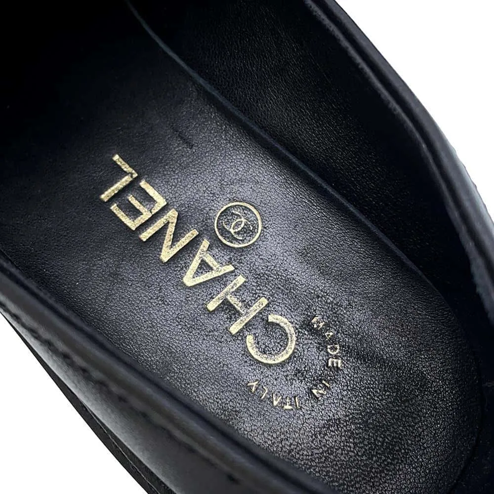 Chanel CC turnlock Matelasse loafers Black G36646 Lambskin Size 38C