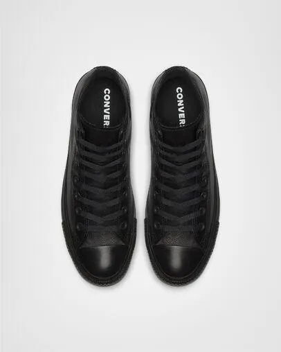 Converse Chuck Taylor All Star Leather High Top Black Mono 135251C