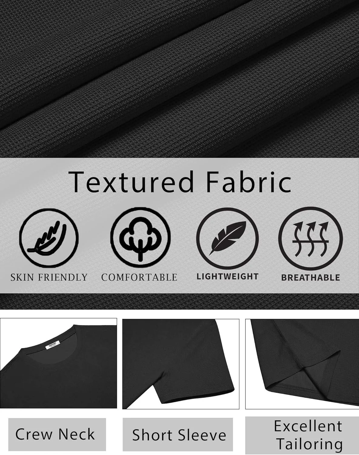 COOFANDY Men's T Shirt Short Sleeve Crew Neck T-Shirt Casual Summer Classic Basic Tee Shirts