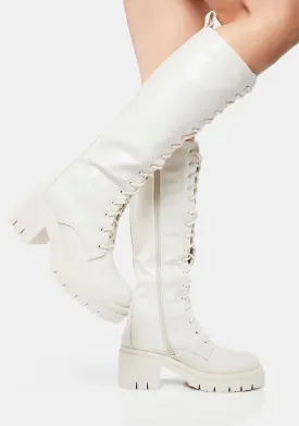 Cream At My Best Knee High Boots