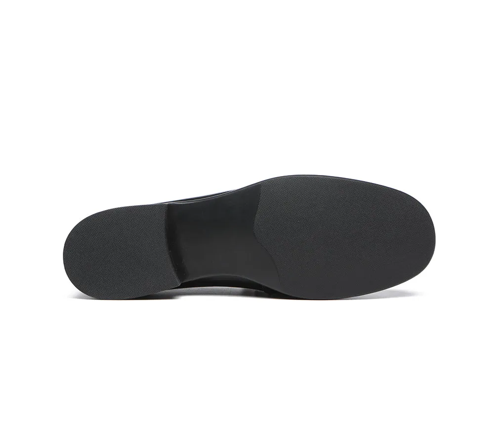 EVERAU® Leather Loafer Low Block Heels Katia