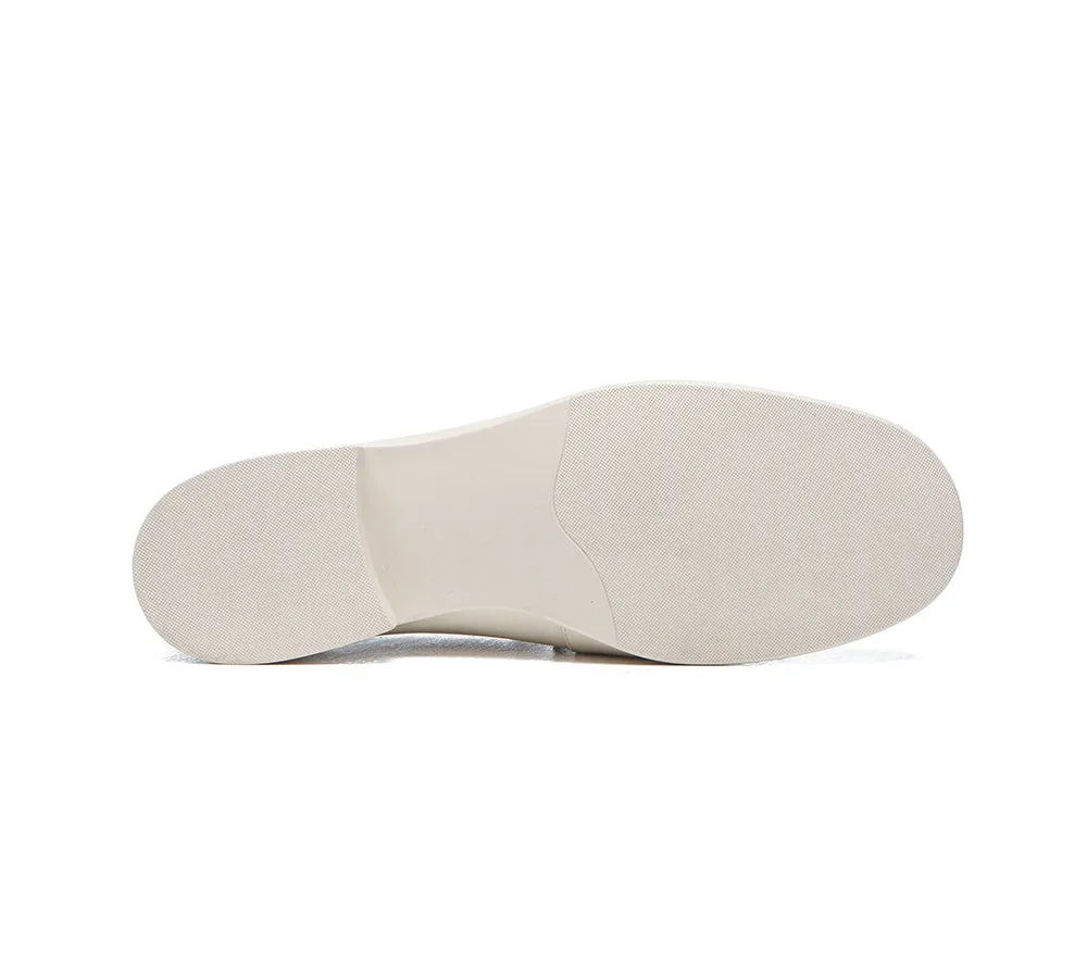 EVERAU® Leather Loafer Low Block Heels Katia