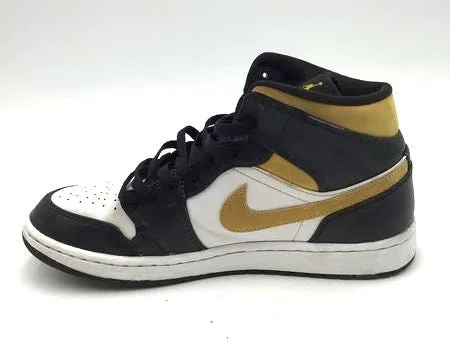 Nike Air Jordan 1 Men's Mid 'Black University Gold' Sneakers- Size: 10 ( COA)