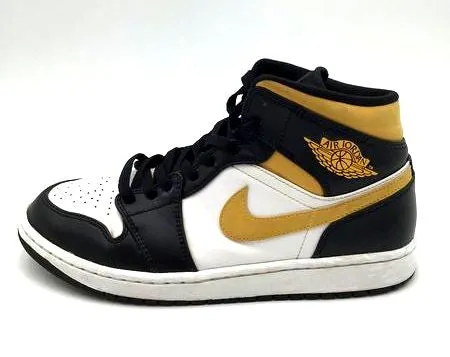 Nike Air Jordan 1 Men's Mid 'Black University Gold' Sneakers- Size: 10 ( COA)