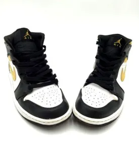 Nike Air Jordan 1 Men's Mid 'Black University Gold' Sneakers- Size: 10 ( COA)