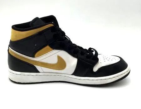 Nike Air Jordan 1 Men's Mid 'Black University Gold' Sneakers- Size: 10 ( COA)