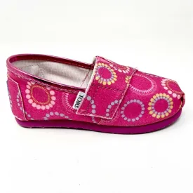 Toms Classics Circles Glitter Tiny Toddler Slip On Casual Canvas Flat Shoes