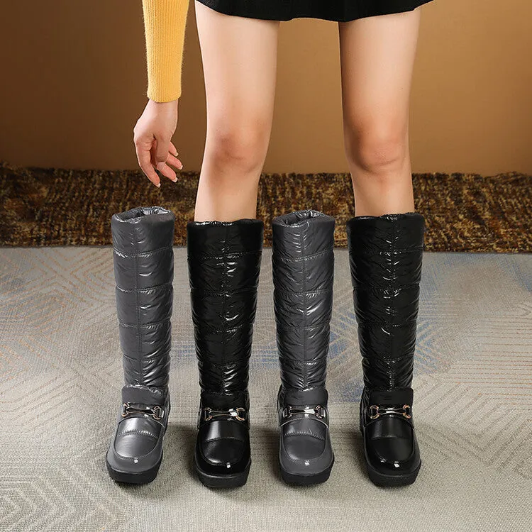 Women's Plush Waterproof Platform Wedge Knee High Snow Boots