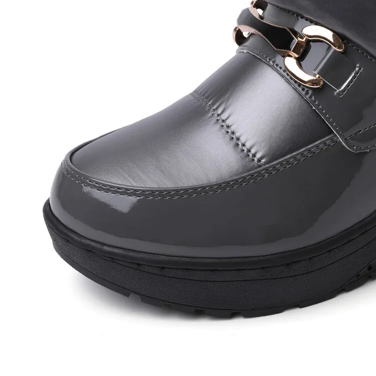 Women's Plush Waterproof Platform Wedge Knee High Snow Boots