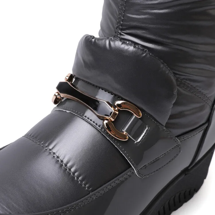 Women's Plush Waterproof Platform Wedge Knee High Snow Boots